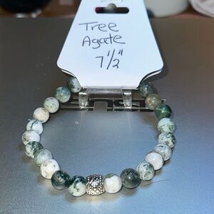 Hand Crafted Tree Agate Stretch Bracelet